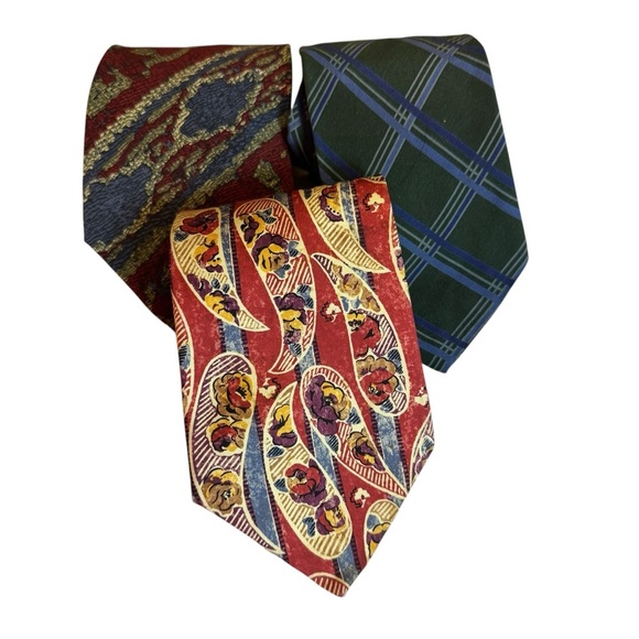 Ralph Lauren Other - Ralph Lauren Vintage Men’s Silk Tie Lot Of 3 Chaps Polo Paisley Plaid